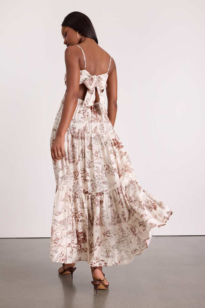 lulus maxi dress Lulus | Beige Multi Floral Jacquard Maxi Dress | Womens | Small (Available in XS, M, L, XL)