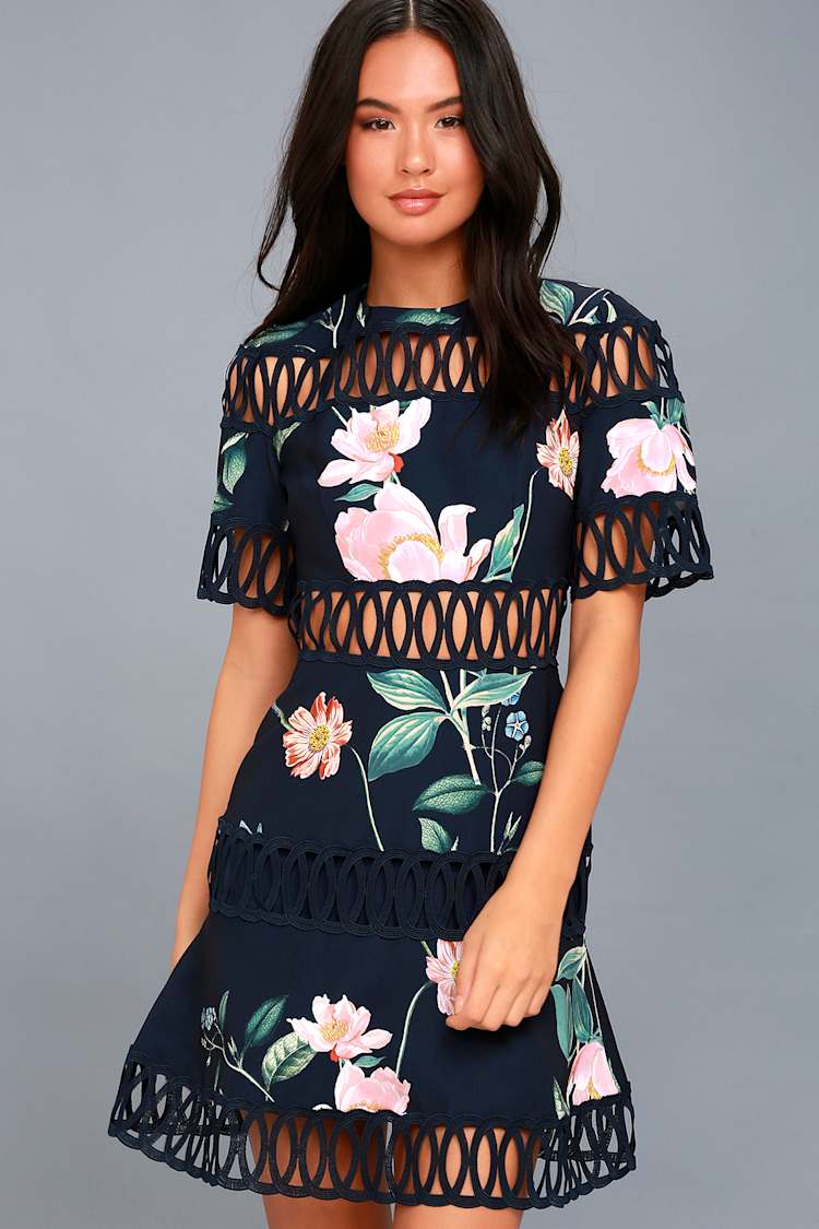 Keepsake Whispers Dress - Lace Cutout Dress - Floral Dress - Lulus Keepsake Whispers Dress - Lace Cutout Dress - Floral Dress - Lulus