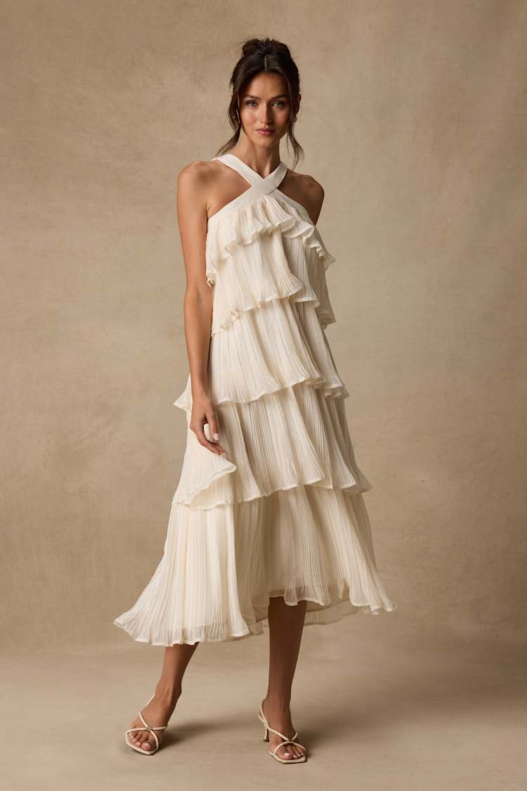 ivory tiered dress Ivory Drift Smock Tiered Maxi Dress - FINAL SALE Large | Women's Online Boutique | Boho Chic Style