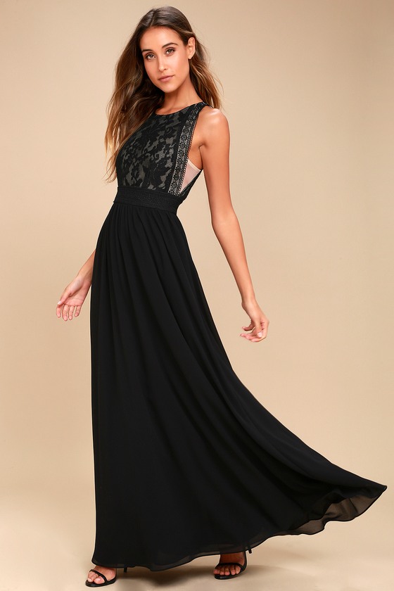 Lovely Black Dress - Lace Dress - Lace Maxi Dress - Lulus