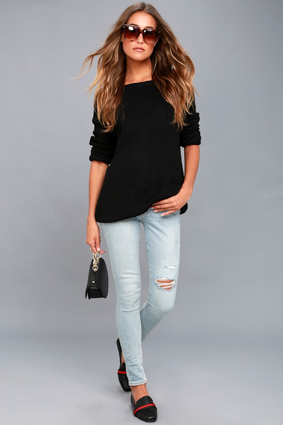 Just For You Black Backless Sweater 7