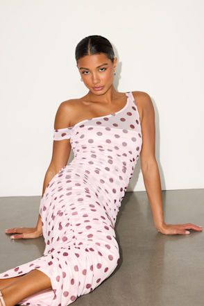 chinese dress ladies Keani Maxi Dress - Pink Polka Dot