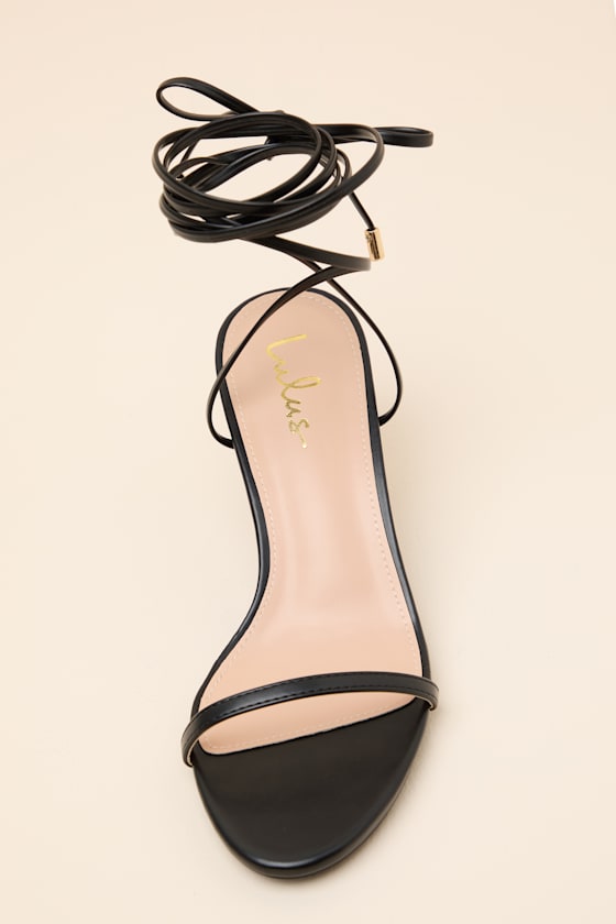 Sharlee Black Lace-Up High Heel Sandals - thumbnail 4