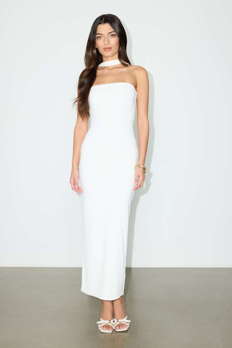 White Faux Scarf Dress - White Column Dress - Column Maxi Dress - Lulus White Faux Scarf Dress - White Column Dress - Column Maxi Dress - Lulus
