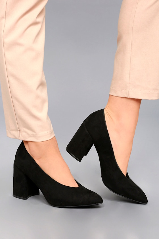Lilah Black Suede Pumps 1