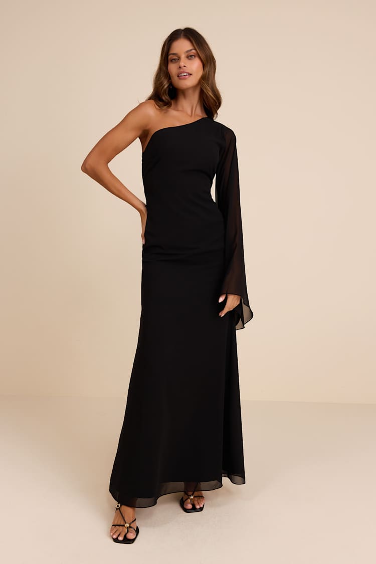 elizabeth one shoulder dress Sequin One Shoulder Feather Gown by Elizabeth KGL3129