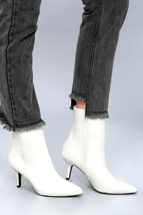 East Village White Mid-Calf Boots