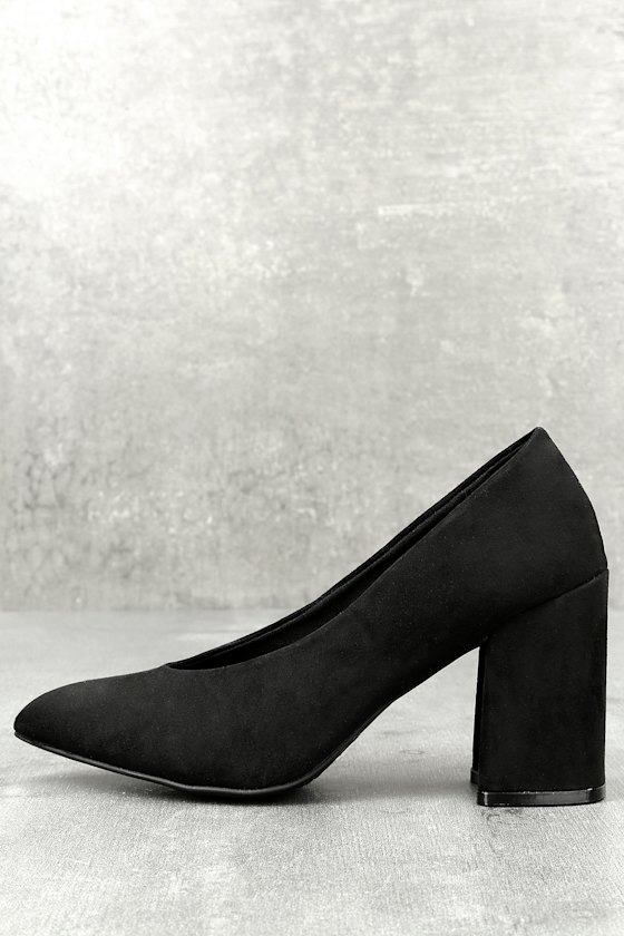Lilah Black Suede Pumps 1