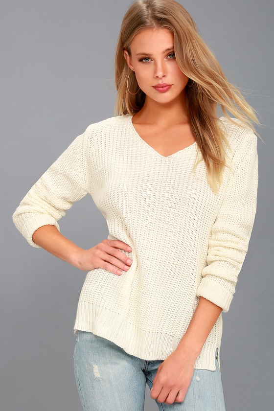 Take the Long Road Cream Knit Sweater