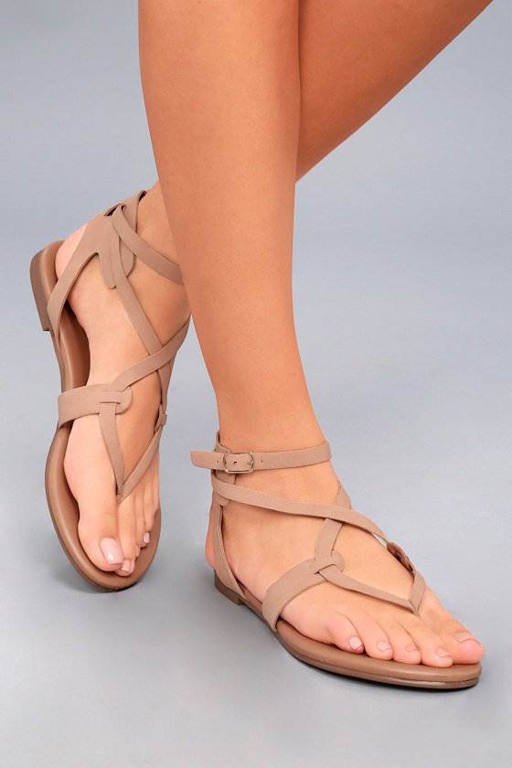 Boho Babe Natural Nubuck Thong Sandals 8