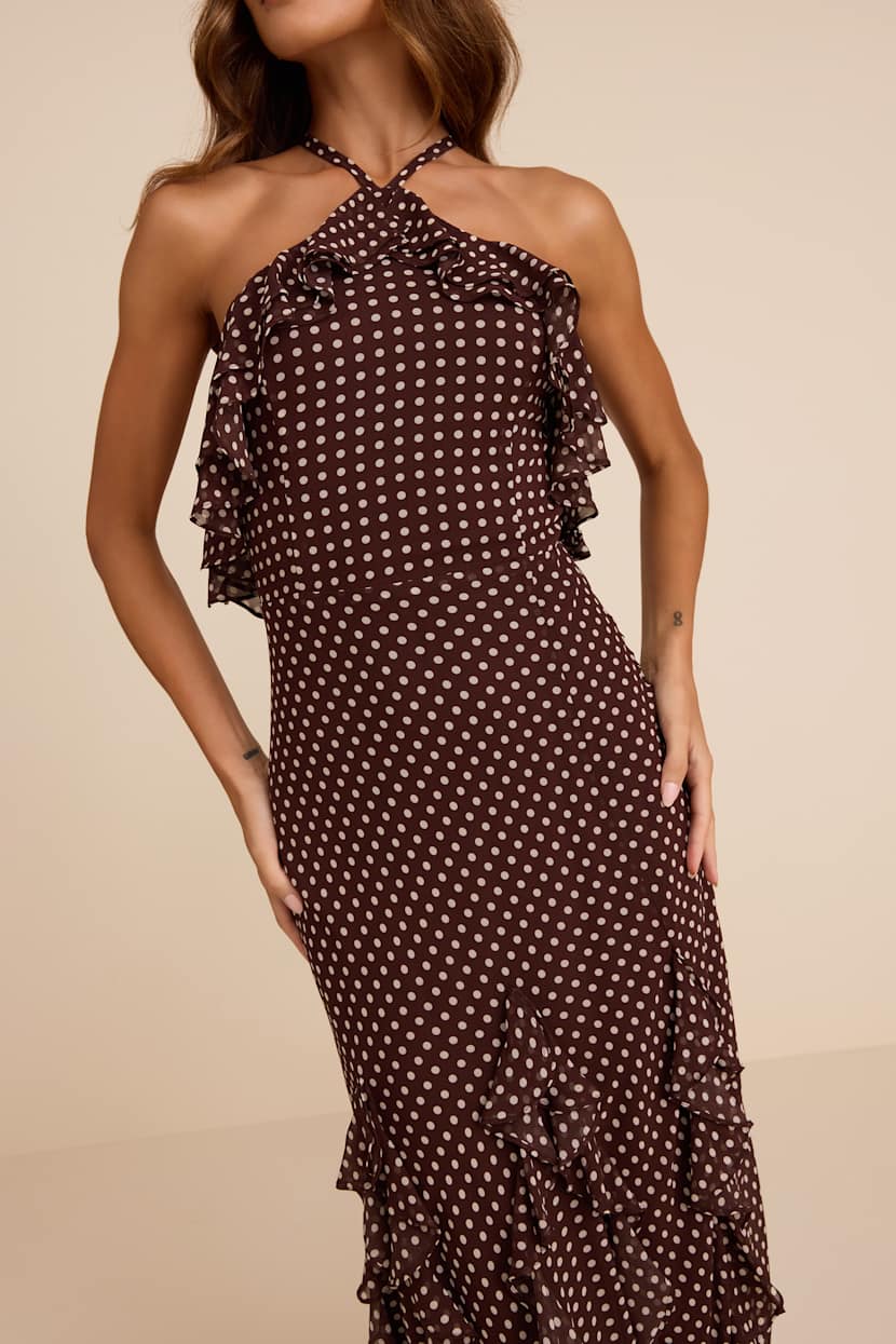 brown floral dress for women Linen and straw dress