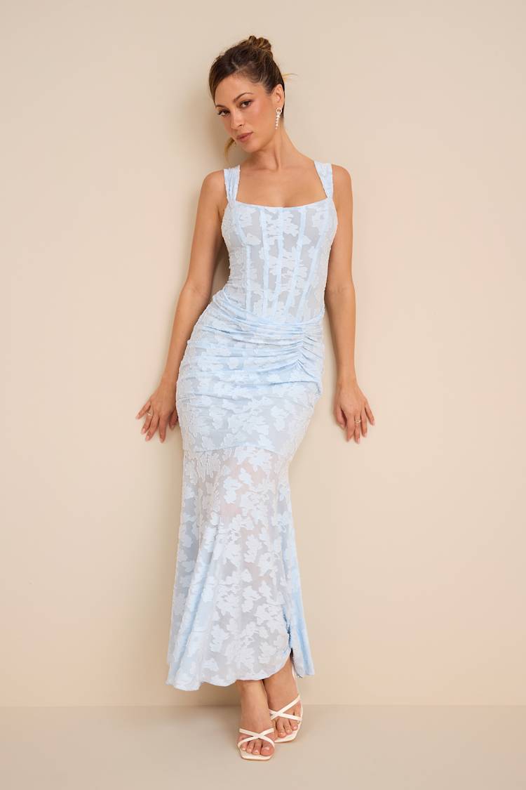 chinese dress ladies Daisy Lace Corset Dress See Through Prom Dress in Floor Lenght ARD2812 main image 0