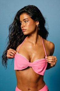 Cordia Pink Bow Bandeau Bikini Top 1