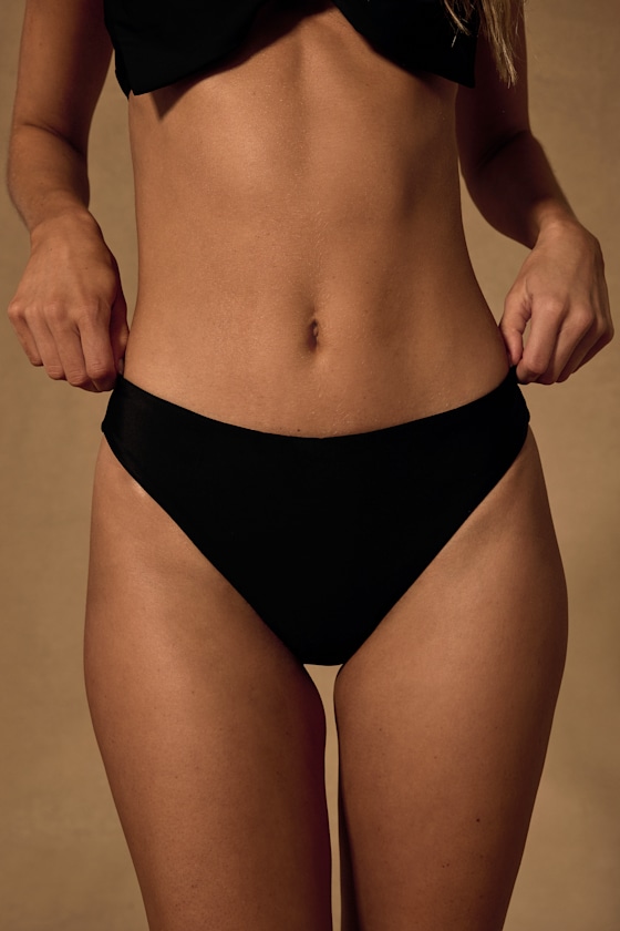 Chevonne Black High-Waisted Bikini Bottoms 2