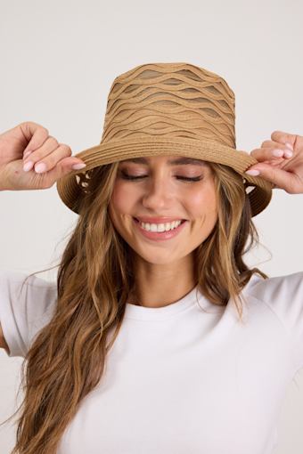 Marie Tan Woven Mesh Bucket Hat 1