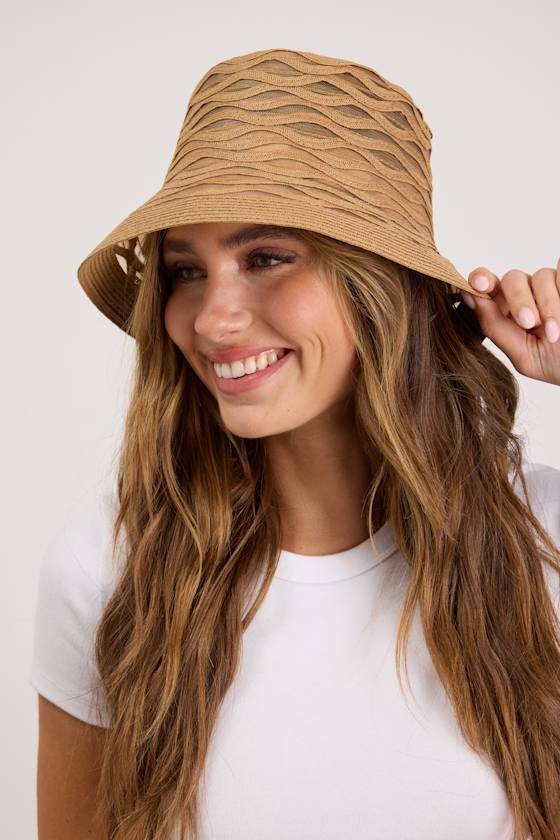 Marie Tan Woven Mesh Bucket Hat - thumbnail 3
