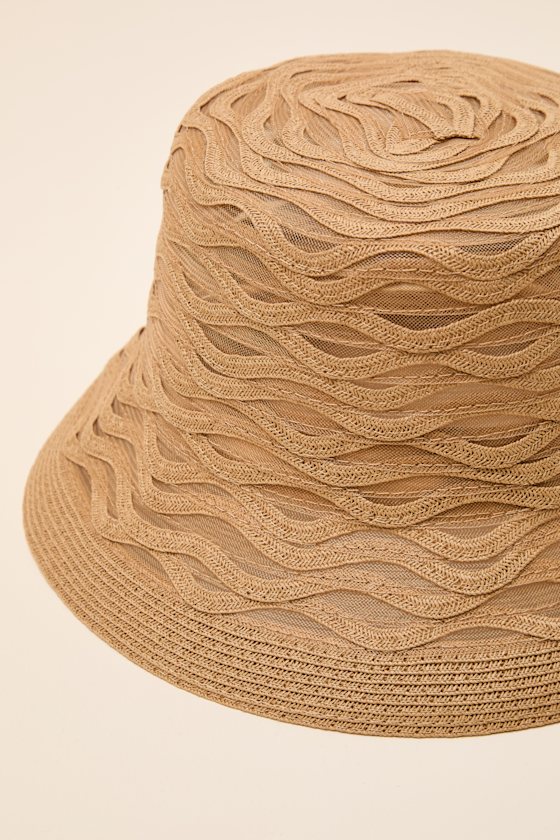 Marie Tan Woven Mesh Bucket Hat - thumbnail 4