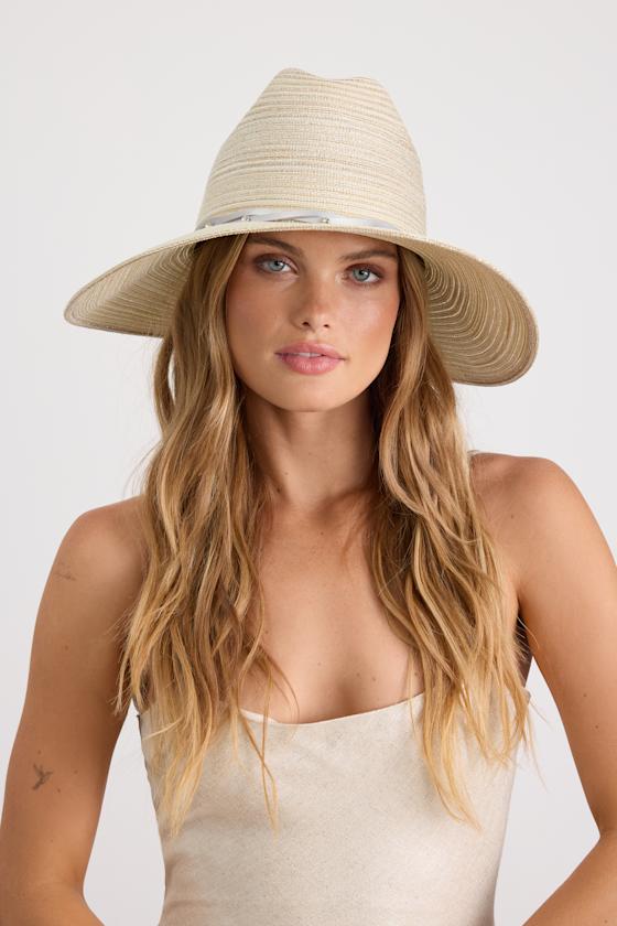 San Diego Hat Co. Ivory Dottie Woven Lurex Rhinestone Sun Hat