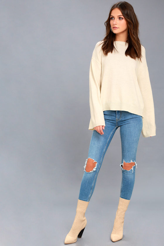 Maurice Cream Sweater Top 1
