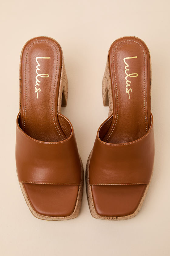 Drexel Brown Platform Slide Sandals - thumbnail 5