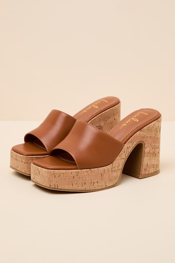 Drexel Brown Platform Slide Sandals - thumbnail 6
