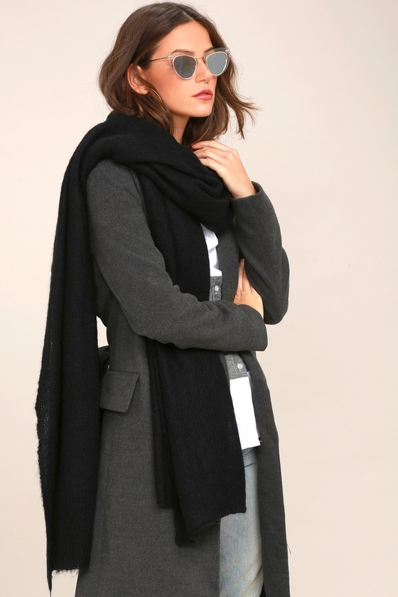 oversized black scarf