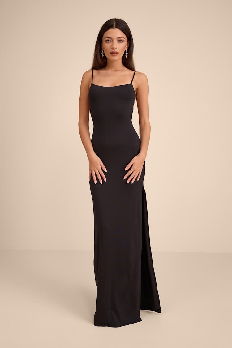 black strappy maxi dress PrettyLittleThing Women's Strappy Maxi Dress in Black