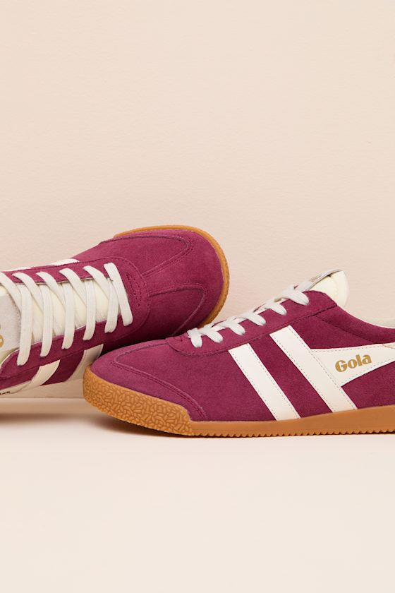 Elan Cerise Color Block Suede Leather Sneakers - thumbnail 5