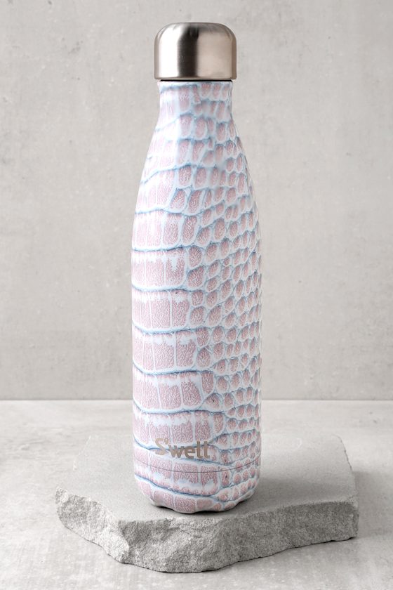 Blanc Crocodile Mauve Print Reusable Bottle 1