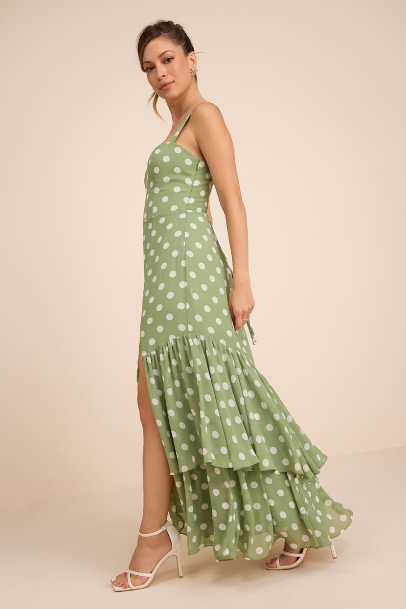 polka dot green dress Polkadot green linen swing dress 1950s inspired – heartmycloset