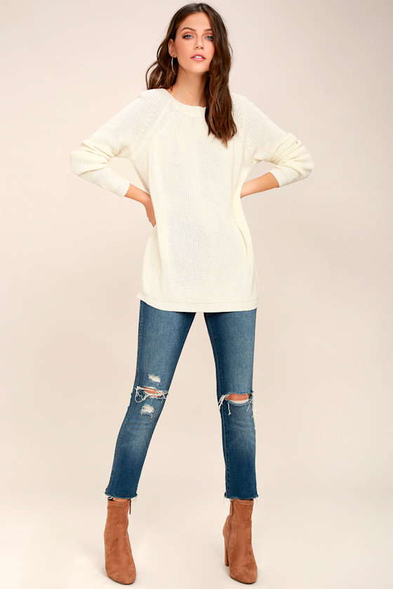 Just For You Cream Backless Sweater 2