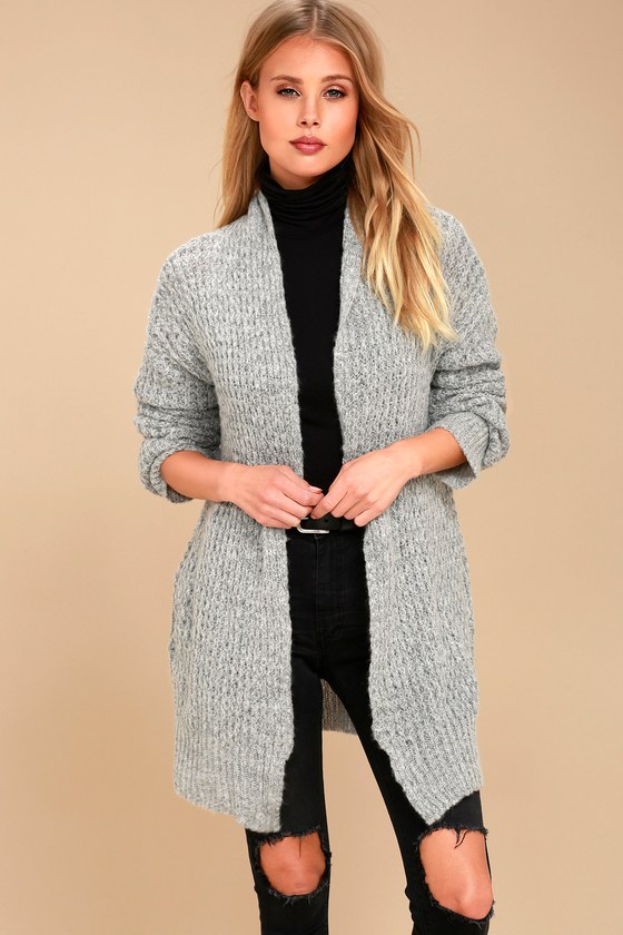 Chic Grey Knit Sweater - Knit Cardigan - Grey Sweater - Lulus