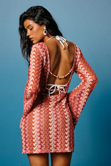 sleeveless women's light pink off the shoulder sexy dress HATCH Collection The Softsculpt Knit Off The Shoulder Dress in Peony
