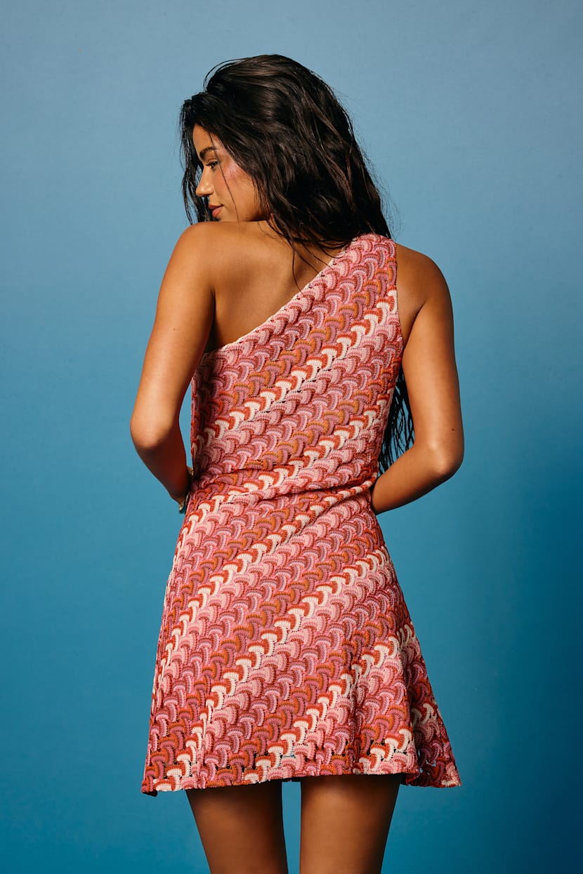 crochet dress one shoulder MAGDA BUTRYM Lace crochet one shoulder dress in cream