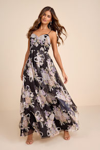 Breigh Black Floral Sleeveless Maxi Dress 1