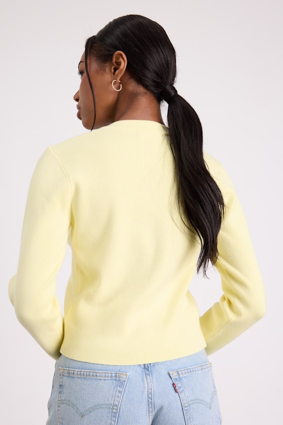 Araya Light Yellow Button-Up Cardigan - thumbnail 3
