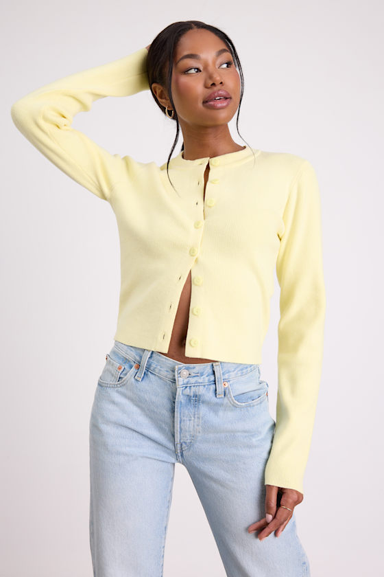 Araya Light Yellow Button-Up Cardigan - thumbnail 5