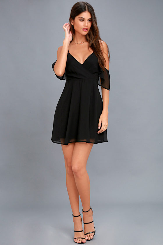 Cosmopolitan Black Off-the-Shoulder Skater Dress 3