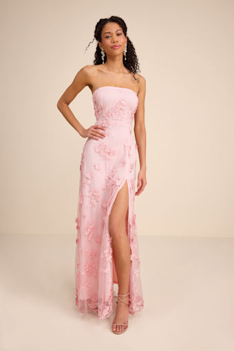 Rare Presence Blush 3D Floral Embroidered Maxi Dress 1