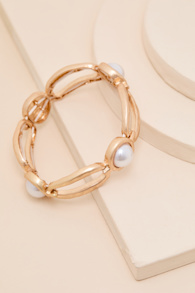 Sorina Gold Pearl Bangle Bracelet 1