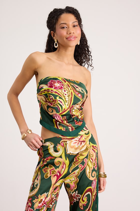 Marissa Green Boho Satin Tie-Back Two-Piece Jumpsuit 5