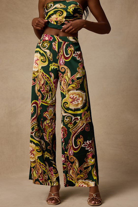 Marissa Green Boho Satin Tie-Back Two-Piece Jumpsuit - thumbnail 4