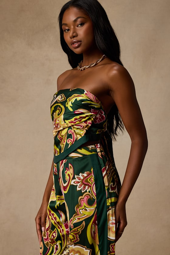 Marissa Green Boho Satin Tie-Back Two-Piece Jumpsuit - thumbnail 5