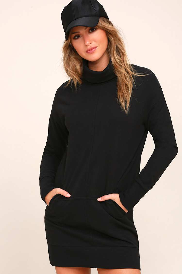 RD Style - Turtleneck Sweater Dress - Turtleneck Mini Dress - Lulus