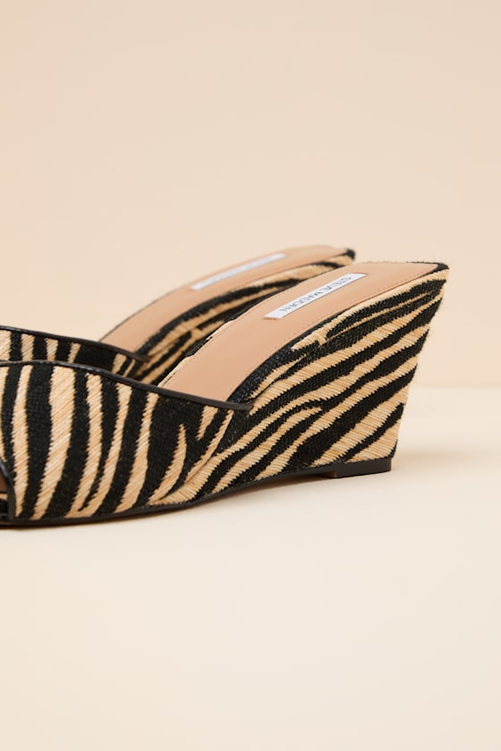 Seleste Zebra Slide Wedge Sandals - thumbnail 6