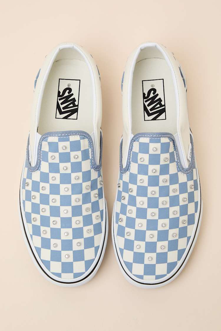 Vans Classic Slip-Ons - Blue Rhinestone Slip-Ons - Sneakers  display picture 3