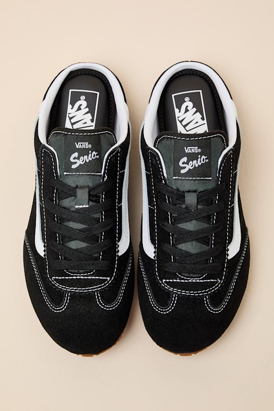 Super Lowpro Black Suede Leather Sneaker Mules - thumbnail 4