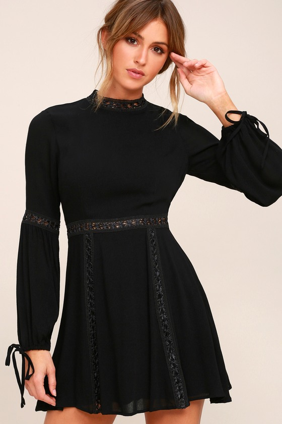 Lost + Wander Indie Mae Dress - Long Sleeve Skater Dress - Lulus