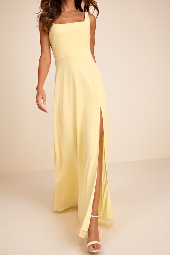 Light Yellow Maxi Dress - Chiffon Dress - Simple Bridesmaid Dress - Image 8