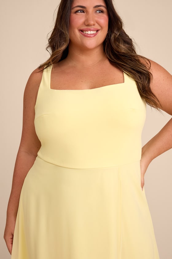 Light Yellow Maxi Dress - Chiffon Dress - Simple Bridesmaid Dress - Image 3